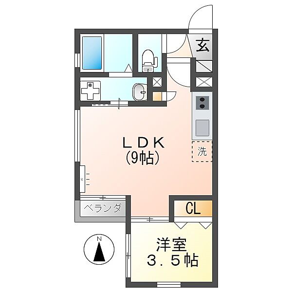 Infina岐阜 303｜岐阜県岐阜市竜田町6丁目(賃貸マンション1LDK・3階・29.45㎡)の写真 その2