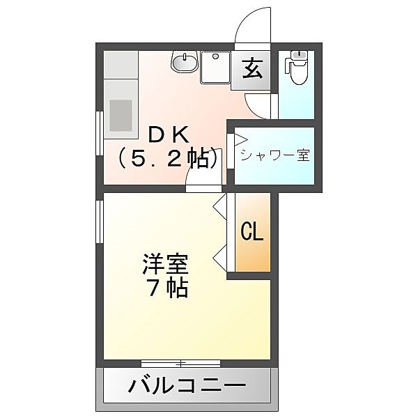 サンシャインキャッスル 304｜岐阜県岐阜市尼ケ崎町1丁目(賃貸マンション1K・3階・25.90㎡)の写真 その2