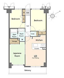 サングレイスヒルズ鶴ケ峰 3LDKの間取図画像