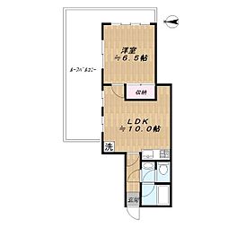 メゾンベルヴィル 1LDKの間取図画像