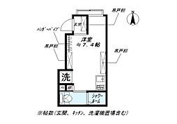 NIDO NISHIOI ワンルームの間取図画像