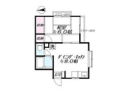 フォレストハウス 1DKの間取図画像