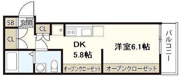 COLLINA隅の浜 201｜広島県広島市佐伯区隅の浜１丁目(賃貸アパート1DK・2階・25.34㎡)の写真 その2