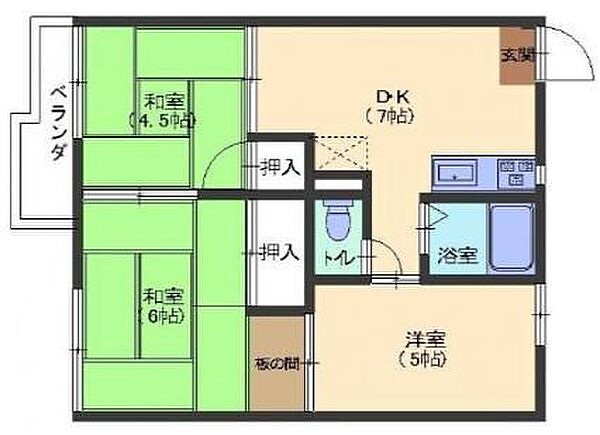 金本アパート 202｜広島県広島市佐伯区利松１丁目(賃貸アパート1LDK・2階・42.36㎡)の写真 その2