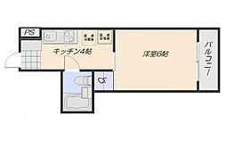 サンコーポ長束 1Kの間取図画像