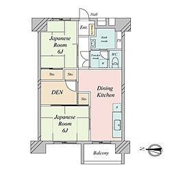 業平橋住宅 2SDKの間取図画像
