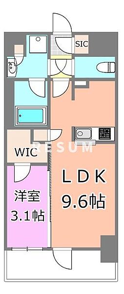 千葉県千葉市中央区富士見1丁目(賃貸マンション1LDK・9階・32.80㎡)の写真 その2