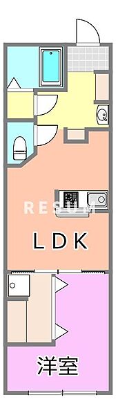 千葉県千葉市稲毛区作草部2丁目(賃貸アパート1LDK・1階・34.04㎡)の写真 その2