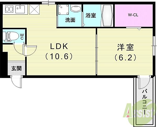 フジパレス服部天神II番館 203｜大阪府豊中市服部南町3丁目(賃貸アパート1LDK・2階・40.48㎡)の写真 その2