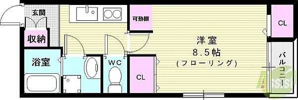 ゼニス天神 302｜大阪府池田市天神2丁目(賃貸アパート1K・3階・26.98㎡)の写真 その2