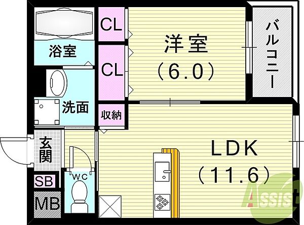 アーバンリオグランデ池田 302｜大阪府池田市豊島北2丁目(賃貸マンション1LDK・3階・42.74㎡)の写真 その2