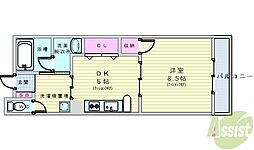 フローラ・ムラタ・ハイツ 1DKの間取図画像