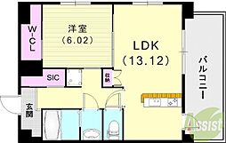 エメルミナ豊中岡町 1LDKの間取図画像