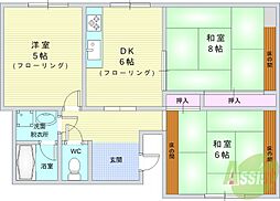 JGS緑丘マンション 3DKの間取図画像