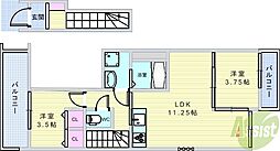 G MAISON豊中蛍池 2LDKの間取図画像