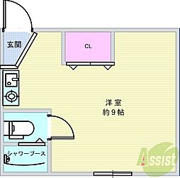 メゾン槻木 ワンルームの間取図画像