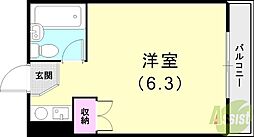 マンションミネット3号館 ワンルームの間取図画像