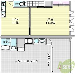 G-BASE 1LDKの間取図画像