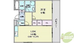 ニューフレンドマンション 1LDKの間取図画像