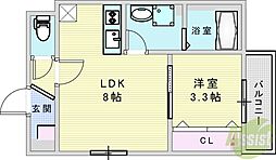 ARCA豊中曽根 1LDKの間取図画像