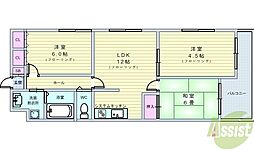 グランドハイツ豊中 3LDKの間取図画像