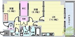 グリーンヒル 2LDKの間取図画像