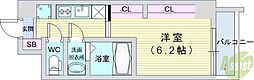 リブネスコート大阪大学前 1Kの間取図画像