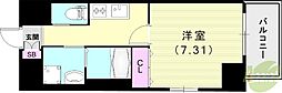 エメルミナ豊中岡町 1Kの間取図画像