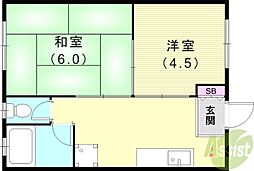 和美荘第3棟 2DKの間取図画像