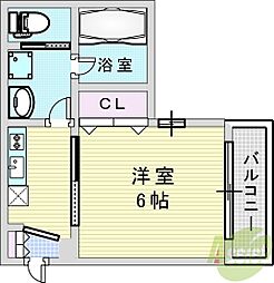 BLISS GATE ISHIBASHI ワンルームの間取図画像