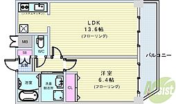 アーバネックス豊中桜塚 1LDKの間取図画像