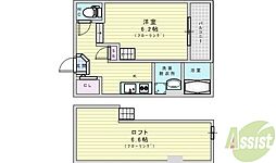 メゾンティエドゥール 1Kの間取図画像