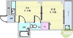箕面コスモビル 1DKの間取図画像