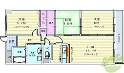 サニーサイド曽根 3LDKの間取図画像