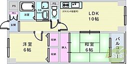 キンキマンション 2LDKの間取図画像