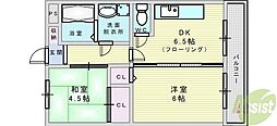 グレイスガーデン豊中 2DKの間取図画像