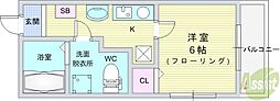 エフグレイス豊中南 1Kの間取図画像