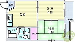 クローバ 2DKの間取図画像
