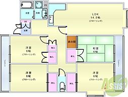 ヴィラ花屋敷 4LDKの間取図画像