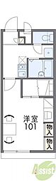 レオパレスグリーンフォレスト 1Kの間取図画像