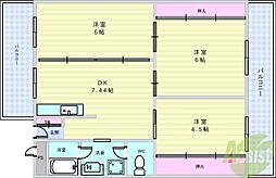 ヴィラひばりケ丘 3DKの間取図画像