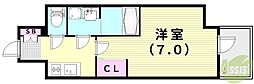 ファーストフィオーレ川西プリモ 1Kの間取図画像