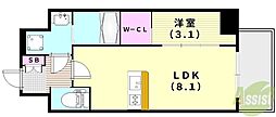 ファーストフィオーレ川西プリモ 1LDKの間取図画像