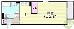 アクアリオ1 1Kの間取図画像