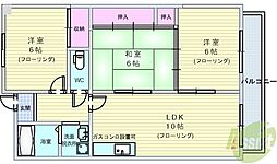 ハイム矢納 3LDKの間取図画像