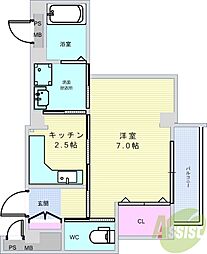 中央日進ビル 1Kの間取図画像