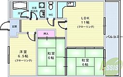 ウエストサイド緑地 3LDKの間取図画像