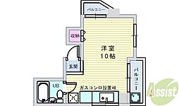 クレール曽根 ワンルームの間取図画像