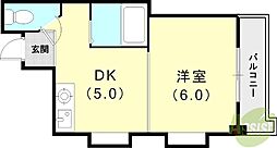クリエートコート箕面 1DKの間取図画像