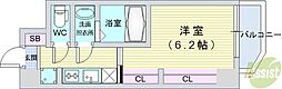 リブネスコート大阪大学前 1Kの間取図画像